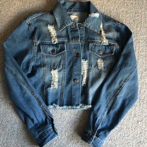 cropped jean jacket